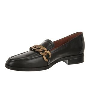 Vionic Mizelle Black Women's loafers gold chain detail sz 6 SH268